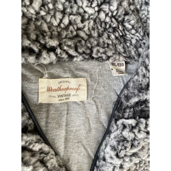 Original Weatherproof Pullover Grey and Black Sherpa Quarterzip XXL - Picture 4 of 10